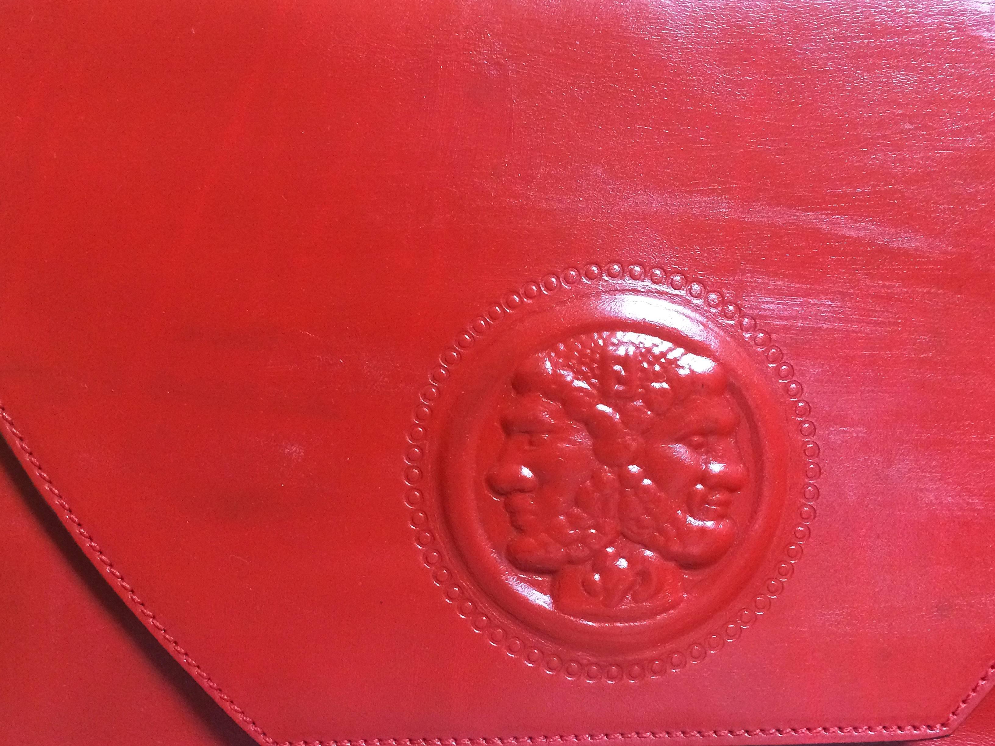 embossed red leather purses