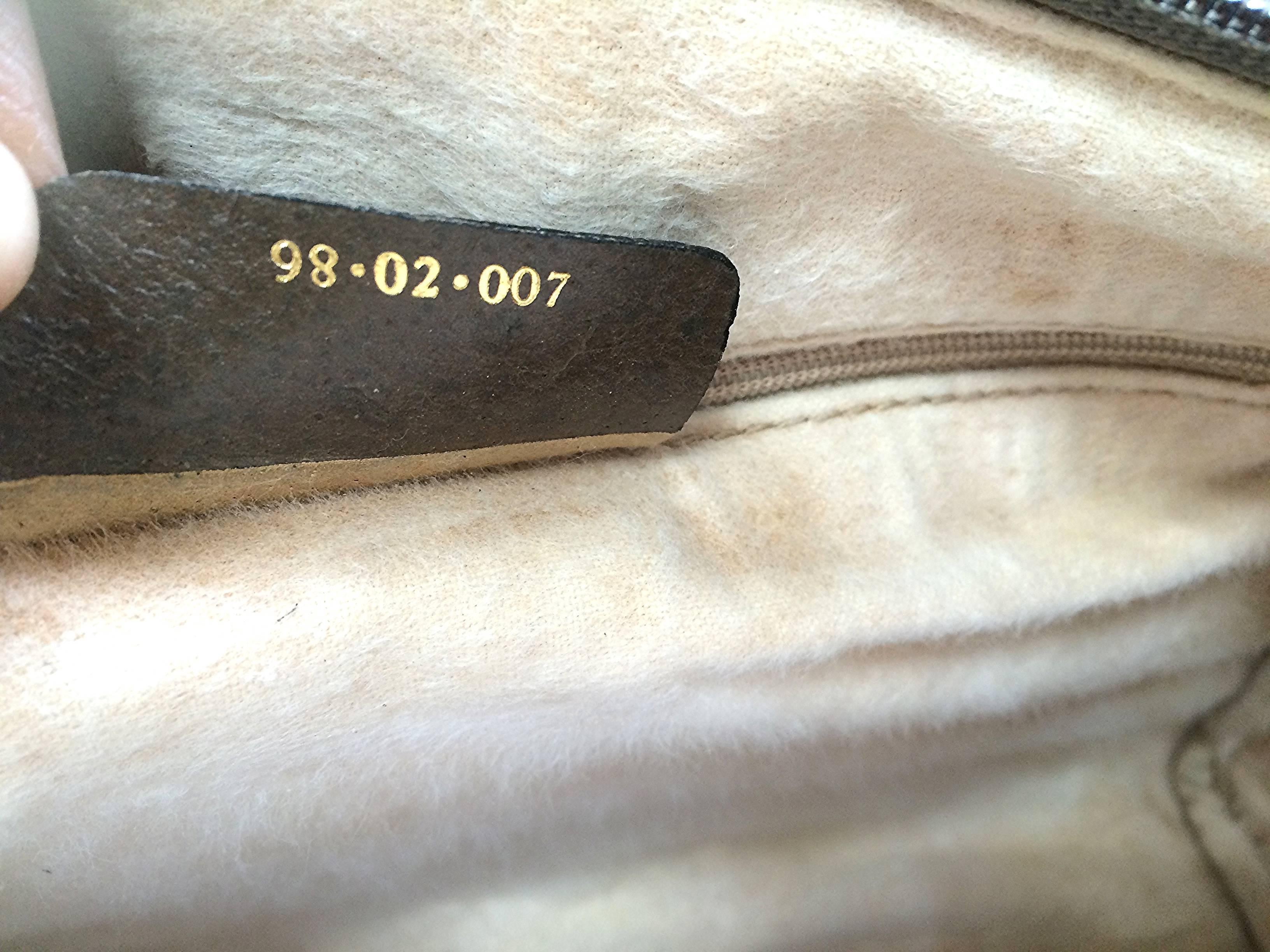 80's vintage Gucci brown monogram webbing sherry line speedy style handbag.  1
