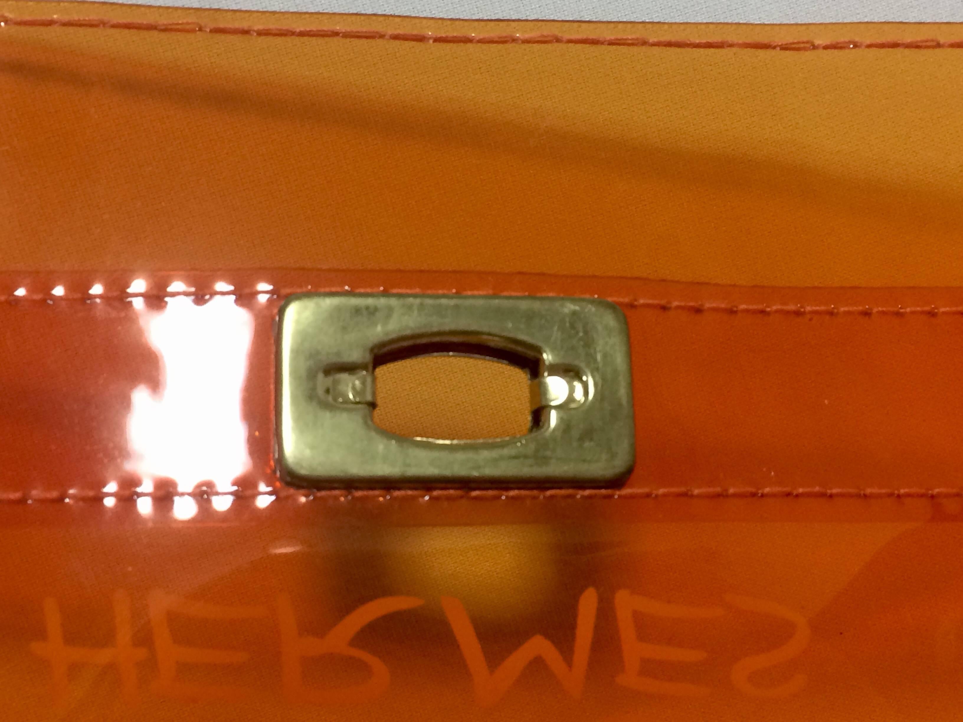 MINT condition. Hermes a rare transparent Vintage orange vinyl Kelly bag. Rare 2