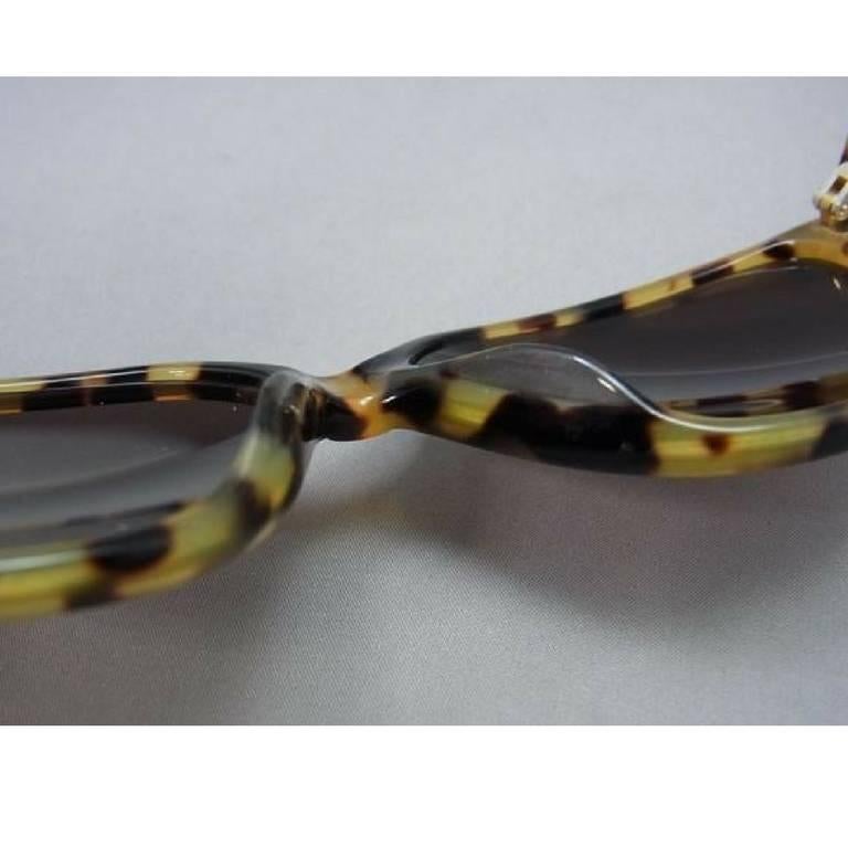 80's vintage Balenciaga French made marble brown frame sunglasses. For Sale 1