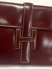 Vintage HERMES jige, document case, dark wine, bordeaux boxcalf portfolio bag.