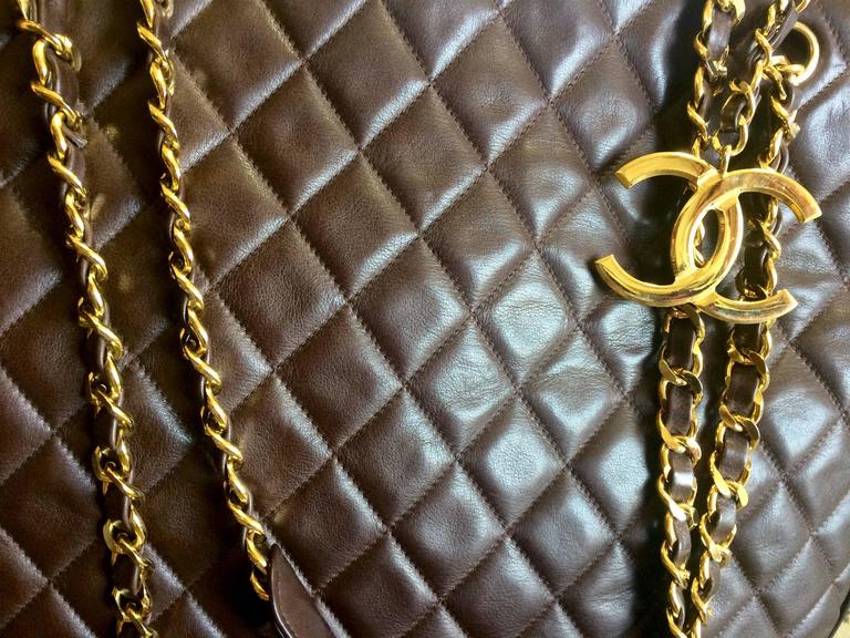 CHANEL XL Gold Hardware GST Tote Black Lambskin Bag