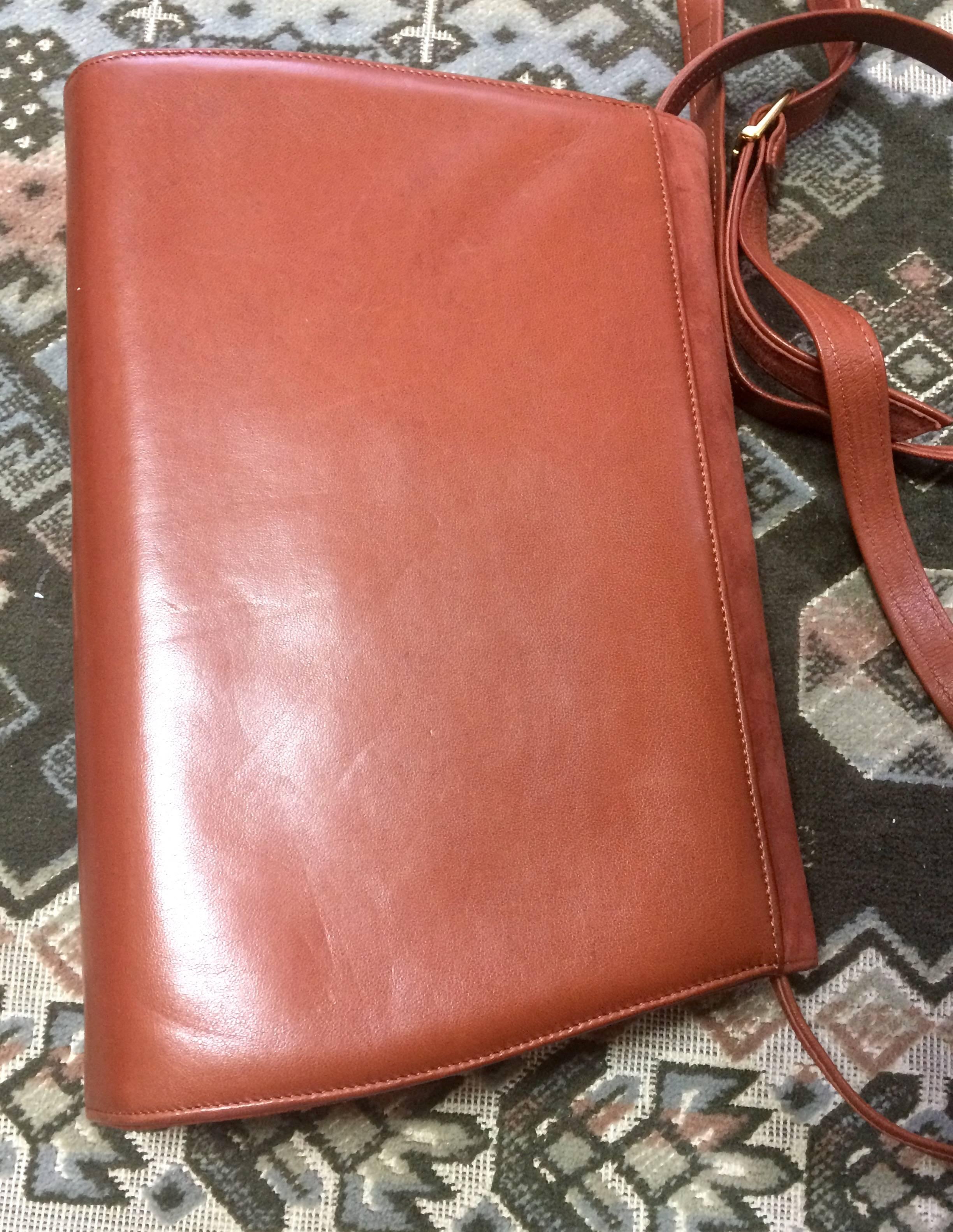 Women's Vintage Bally brown, red, and purple suede leather shoulder bag, clutch bag. For Sale