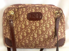70's vintage Christian Dior wine trotter jacquard handbag with large CD motif.