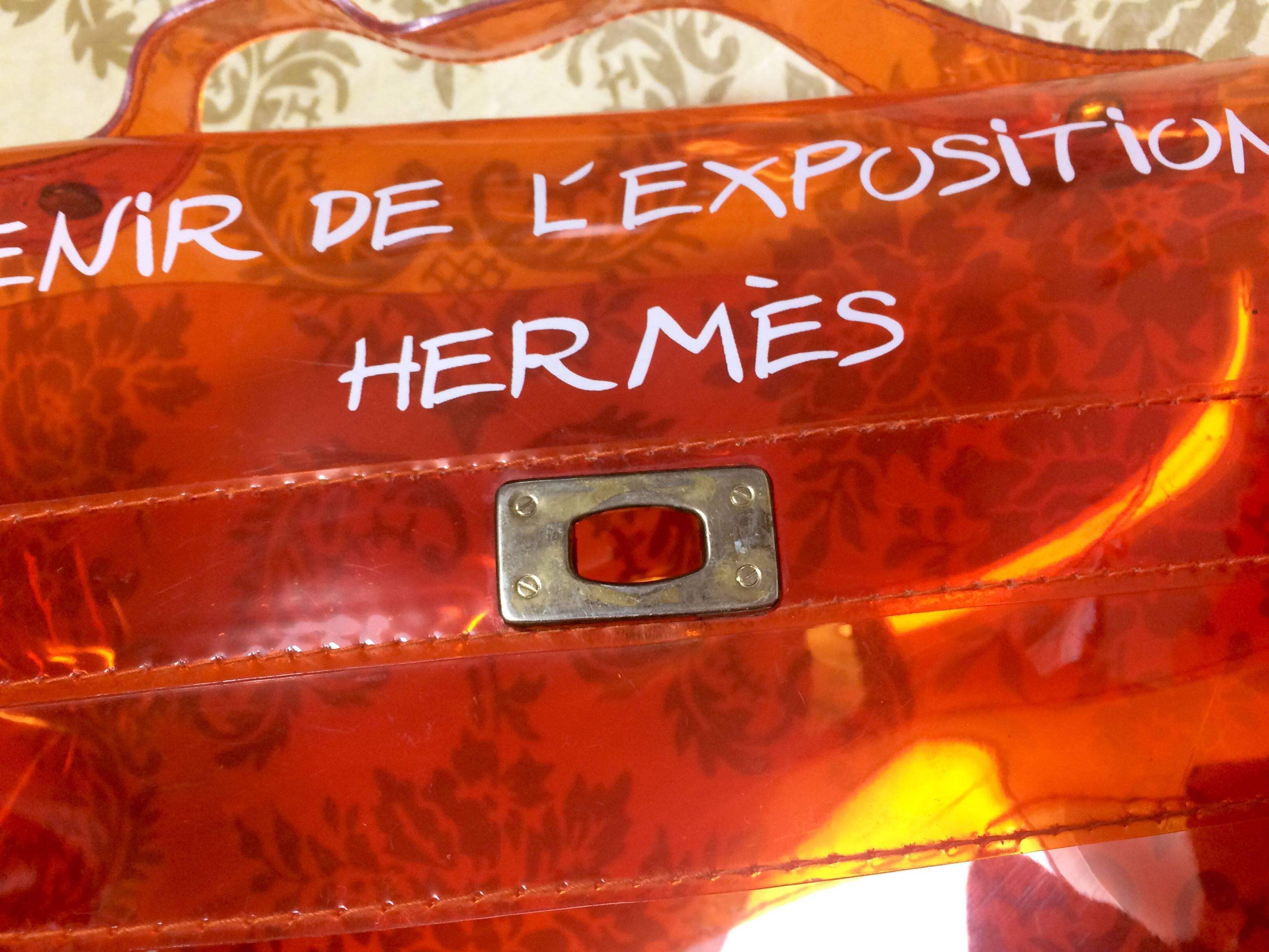 Vintage Hermes transparent orange vinyl Kelly bag Japan Limited Edition. Rare. 2