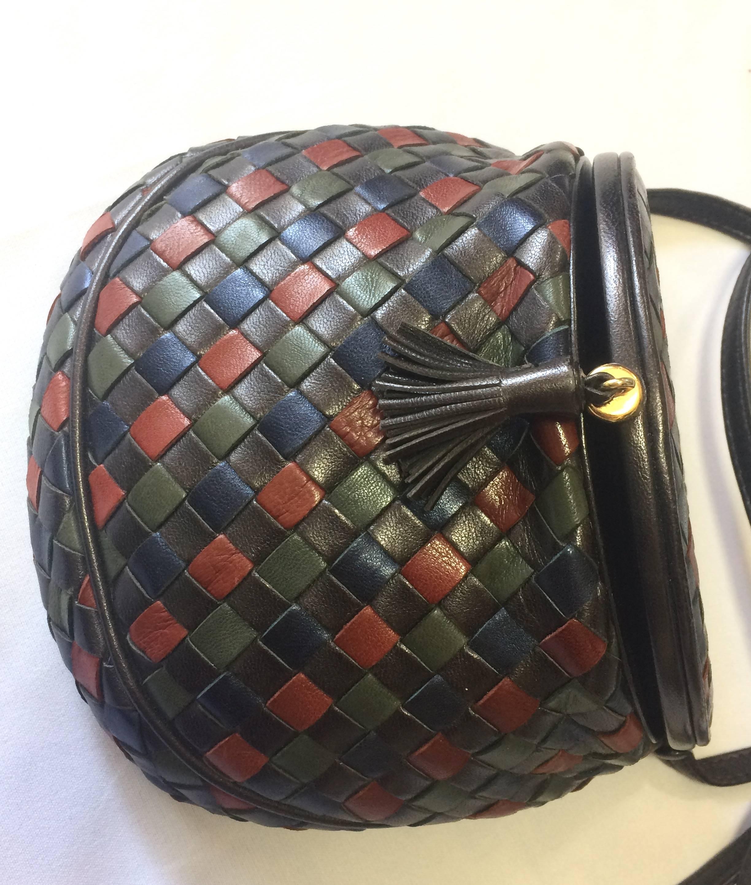 Women's or Men's Vintage Bottega Veneta navy, khaki, wine etc fisherman style intrecciato bag.