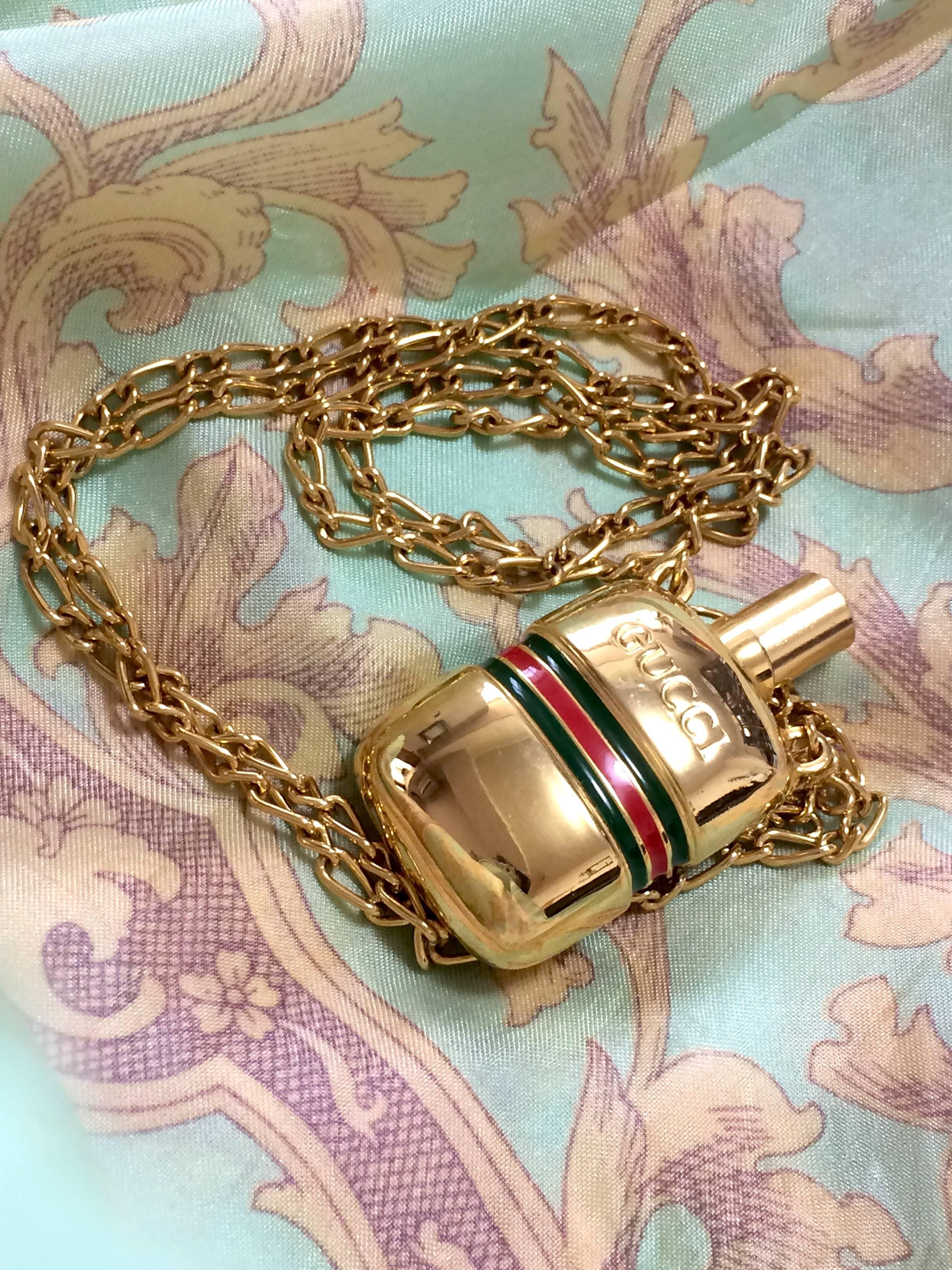 vintage gucci perfume bottle necklace