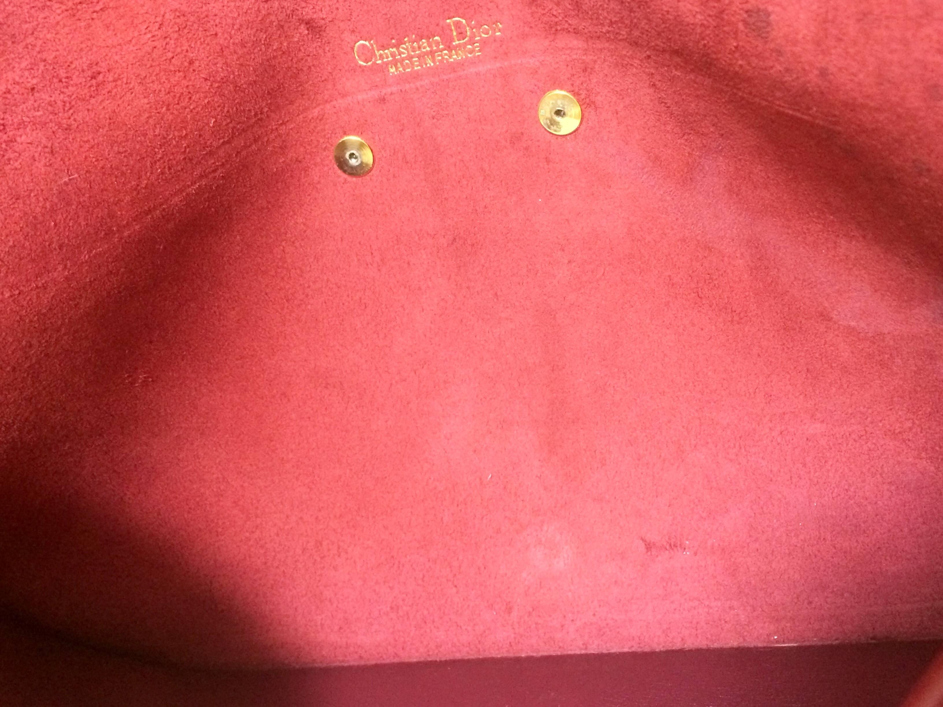 Vintage Christian Dior wine leather document, portfolio case bag. Unisex purse. 4