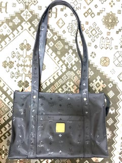 Mint Vintage MCM black monogram large Unisex shopper tote bag shoulder bag