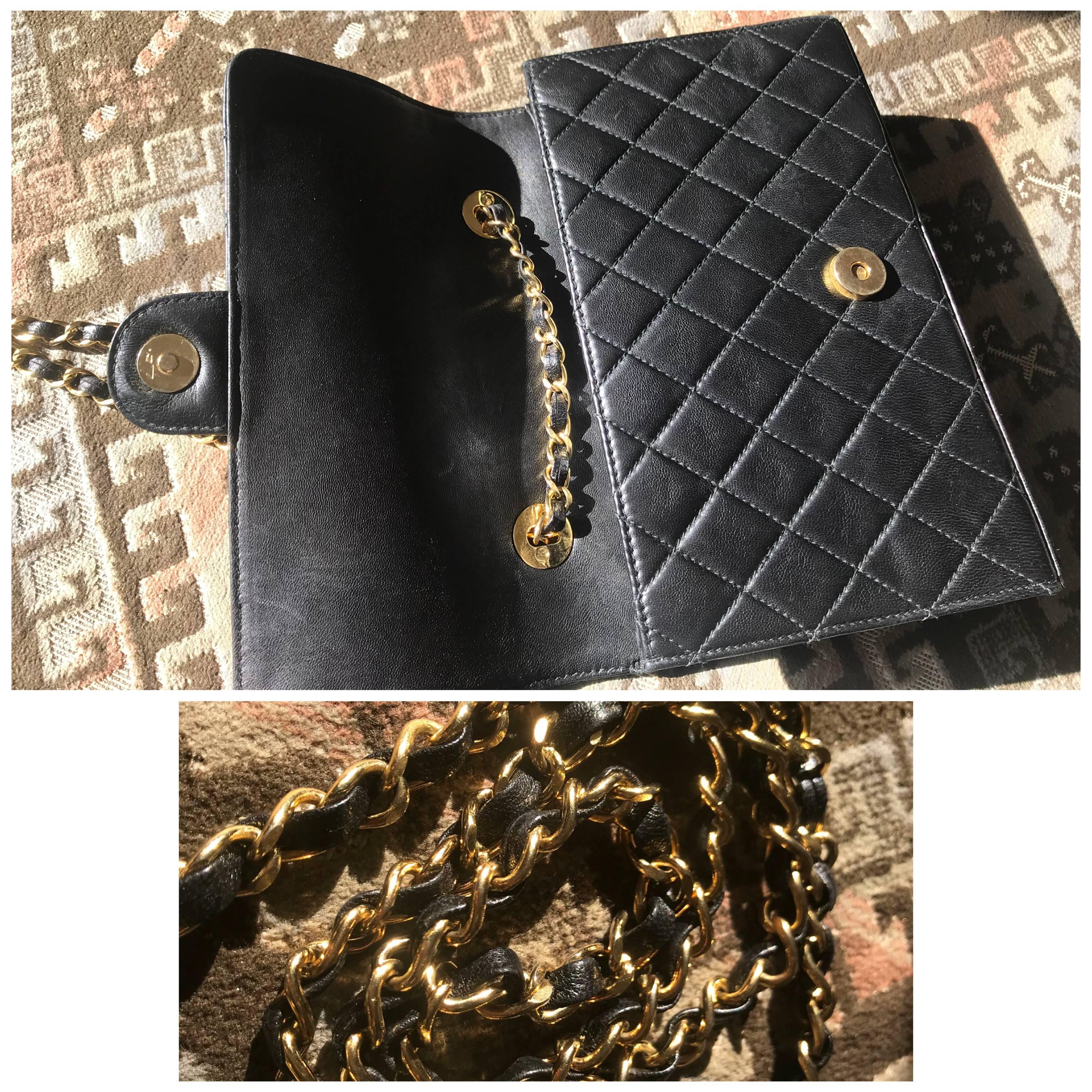 Black Vintage Roberta di Camerino, AMBASSADOR collection, classic 2.55 style chain bag For Sale
