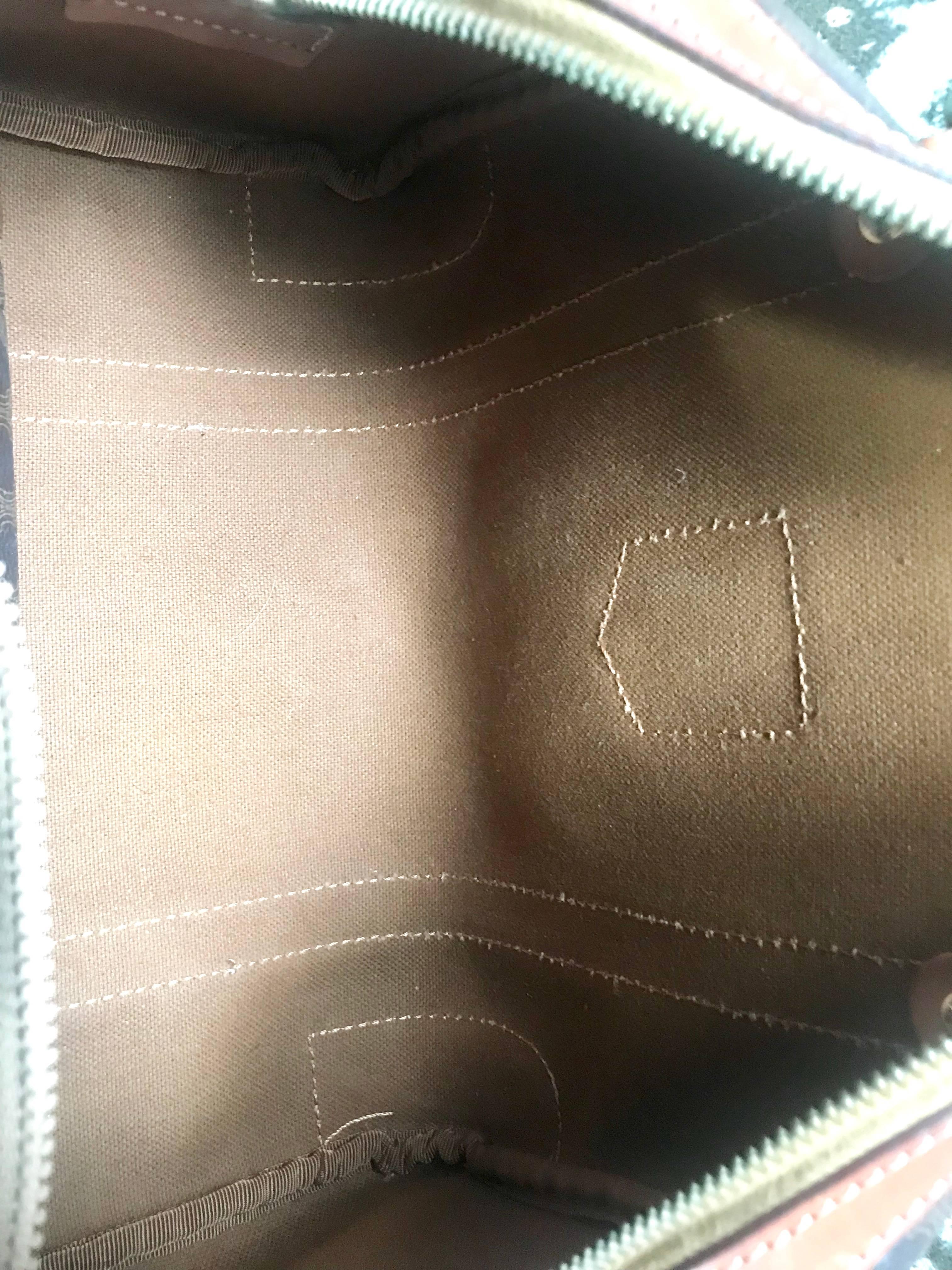 Vintage CELINE mini duffle bag, speedy style handbag with macadam blaison logos. For Sale 5