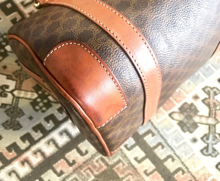 Vintage CELINE mini duffle bag, speedy style handbag with macadam