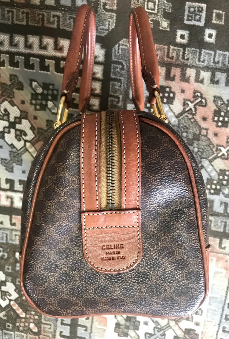 Vintage CELINE mini duffle bag, speedy style handbag with macadam