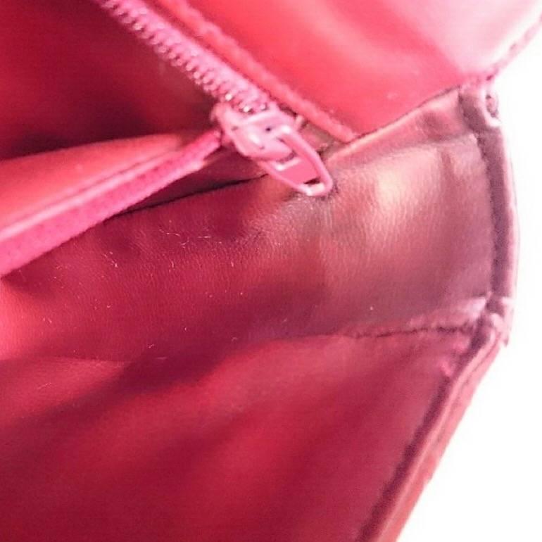 Vintage CHANEL red calf leather waist bag, fanny pack with CC motif. Belt bag. For Sale 2