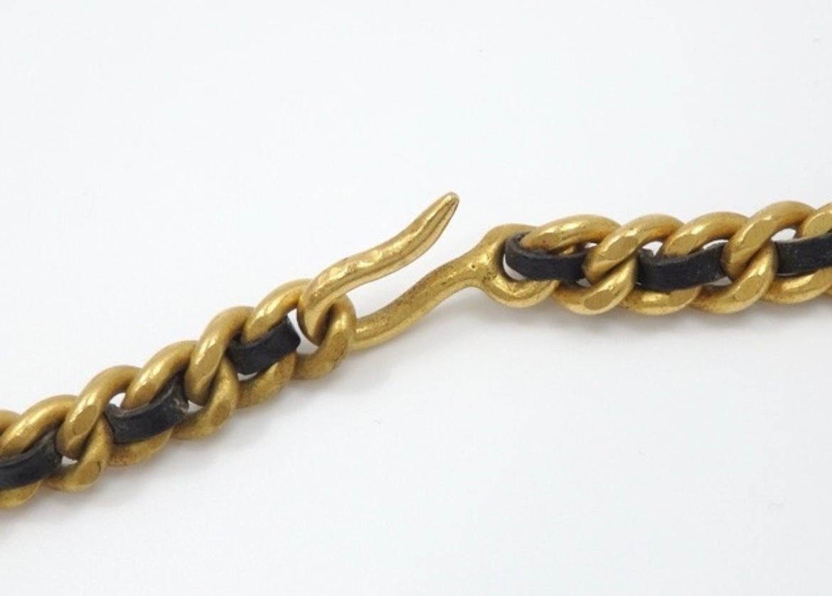 Vintage Chanel pill case design black leather and chain necklace with CC mark. For Sale 3