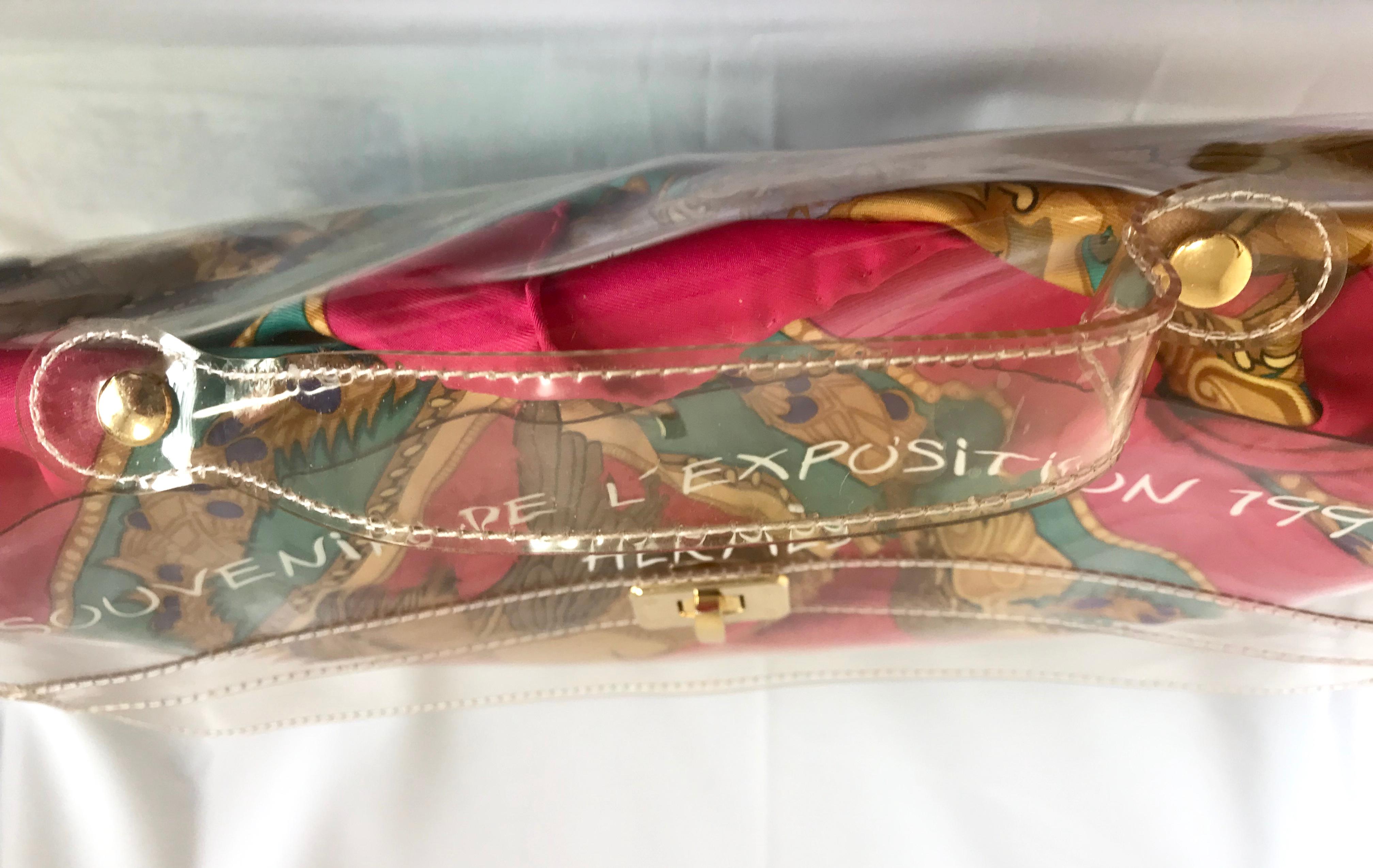 MINT. Vintage Hermes clear, transparent vinyl Kelly bag, Japan limited Edition. In Excellent Condition In Kashiwa, Chiba