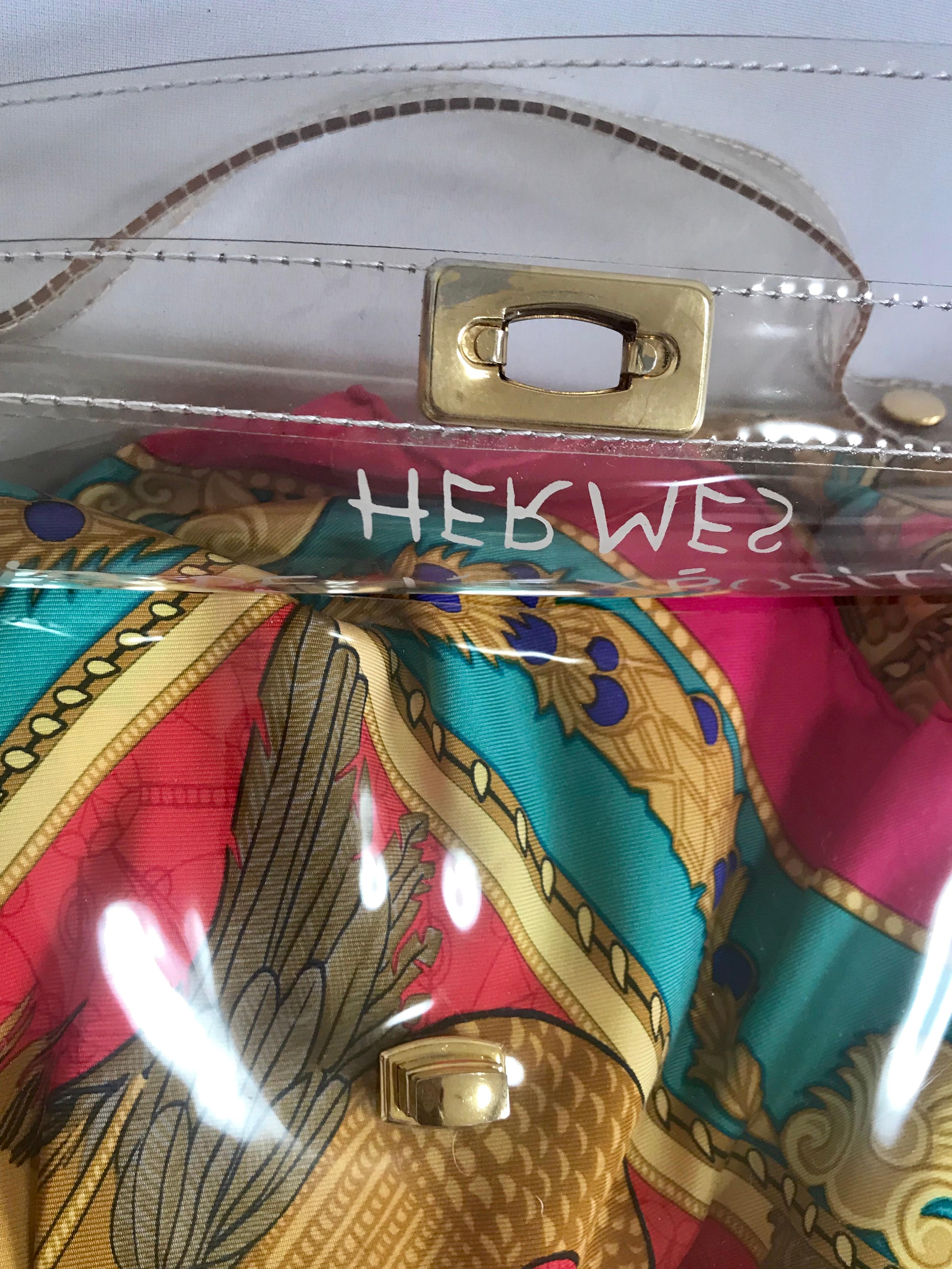 MINT. Vintage Hermes clear, transparent vinyl Kelly bag, Japan limited Edition. 2