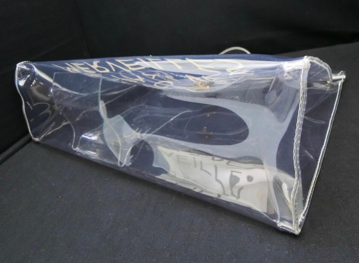 MINT. Vintage Hermes clear, transparent vinyl Kelly bag, Japan limited Edition.  2
