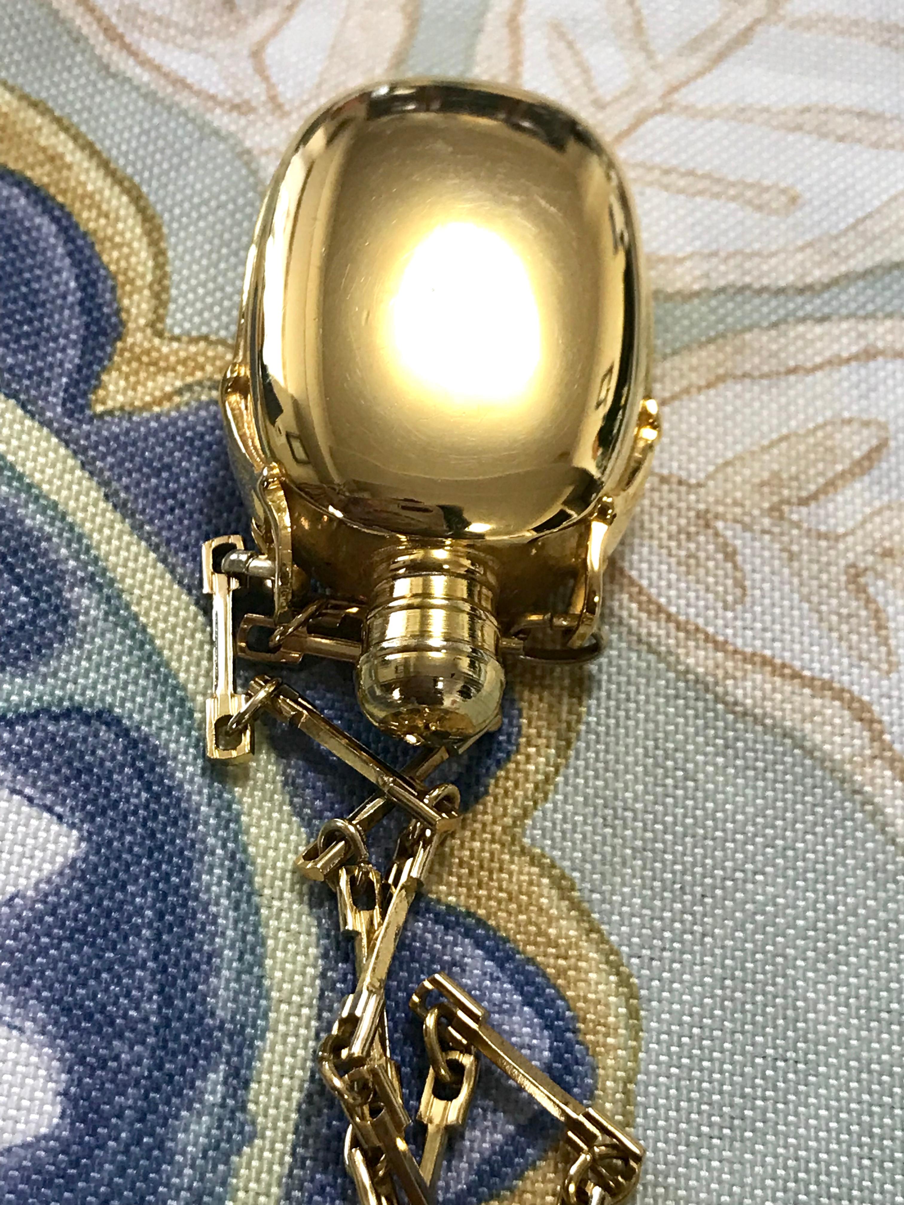 Gucci Vintage golden perfume bottle necklace with logo mark on top  In Excellent Condition In Kashiwa, Chiba