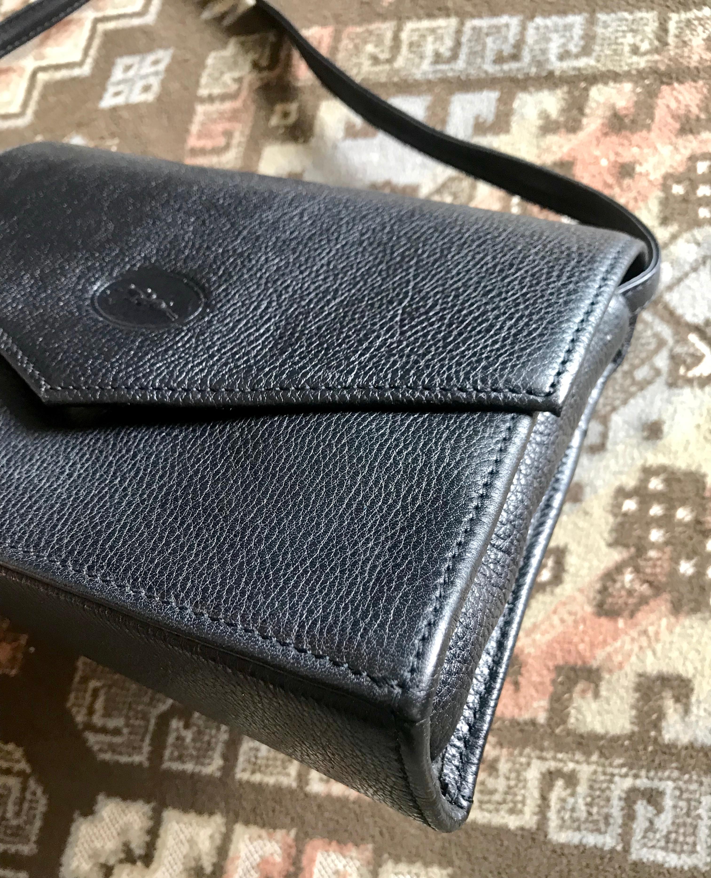 Longchamp Vintage Shoulder bag with changeable black green and red flaps In Good Condition For Sale In Kashiwa, Chiba
