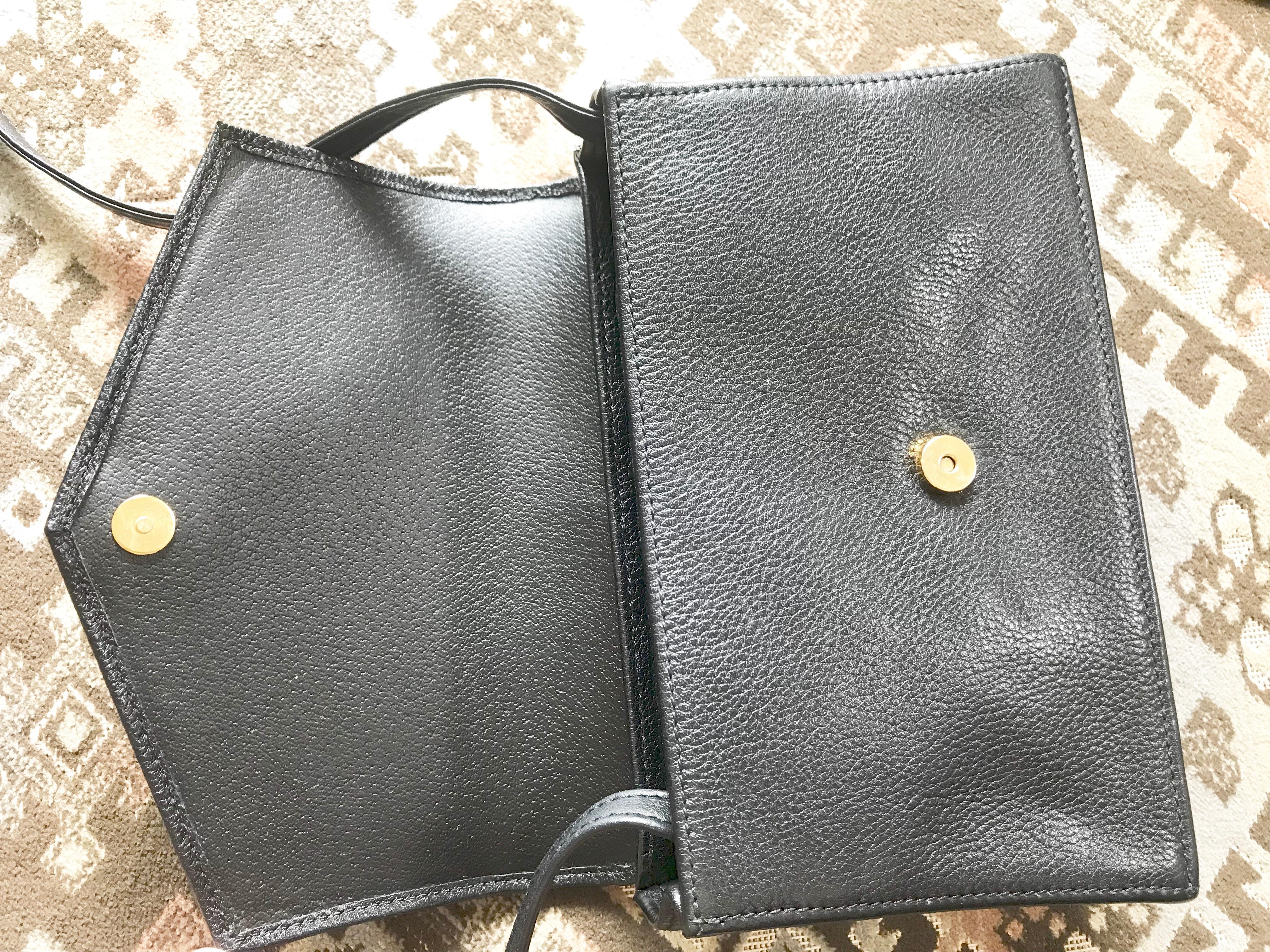 Longchamp Vintage Shoulder bag with changeable black green and red flaps For Sale 1