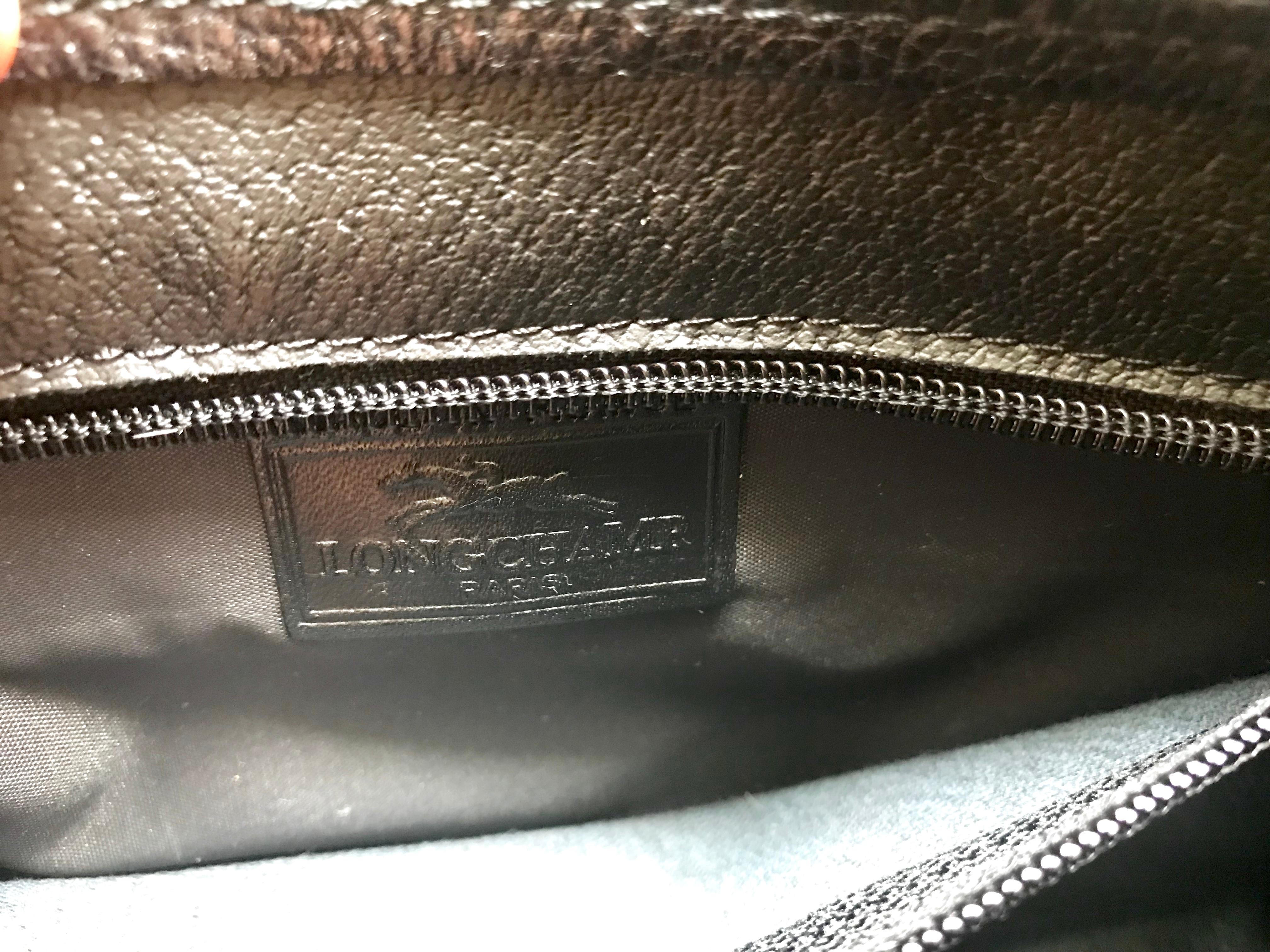 Longchamp Vintage Shoulder bag with changeable black green and red flaps For Sale 3
