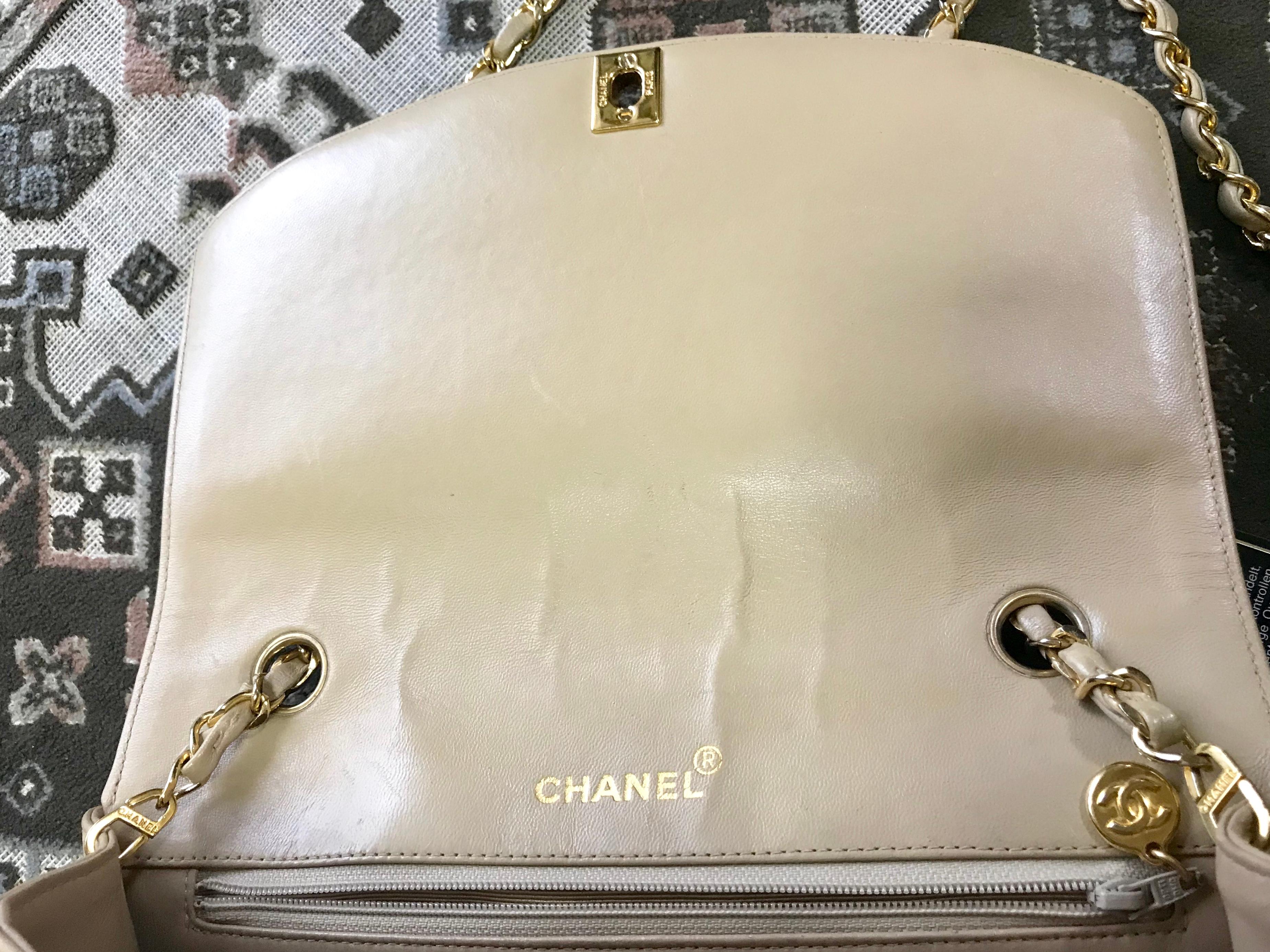 Chanel Vintage beige lambskin flap chain Diana 2.55 shoulder bag / purse  10