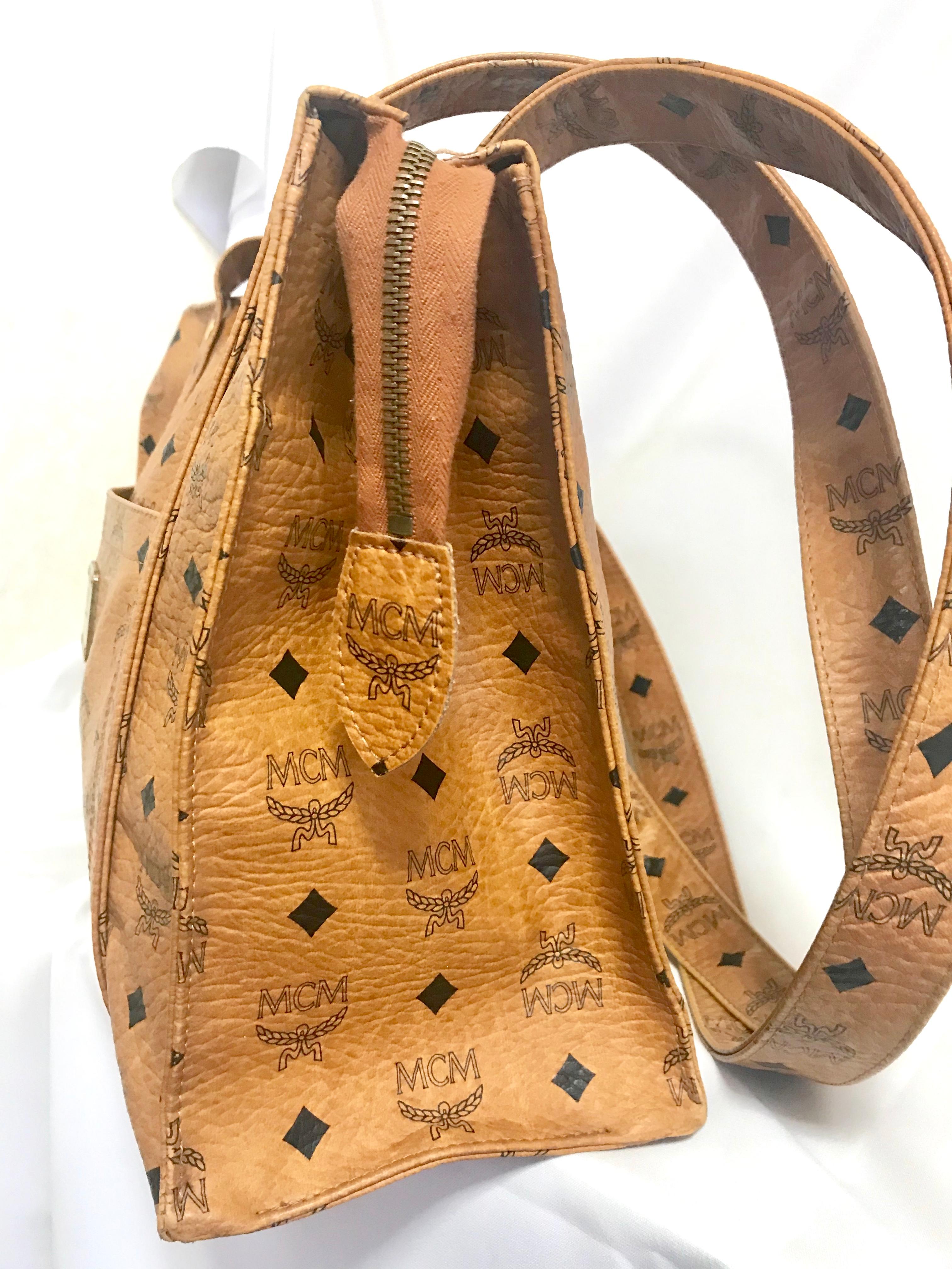 MCM brown monogram large tote shoulder bag, 1990s  For Sale 2