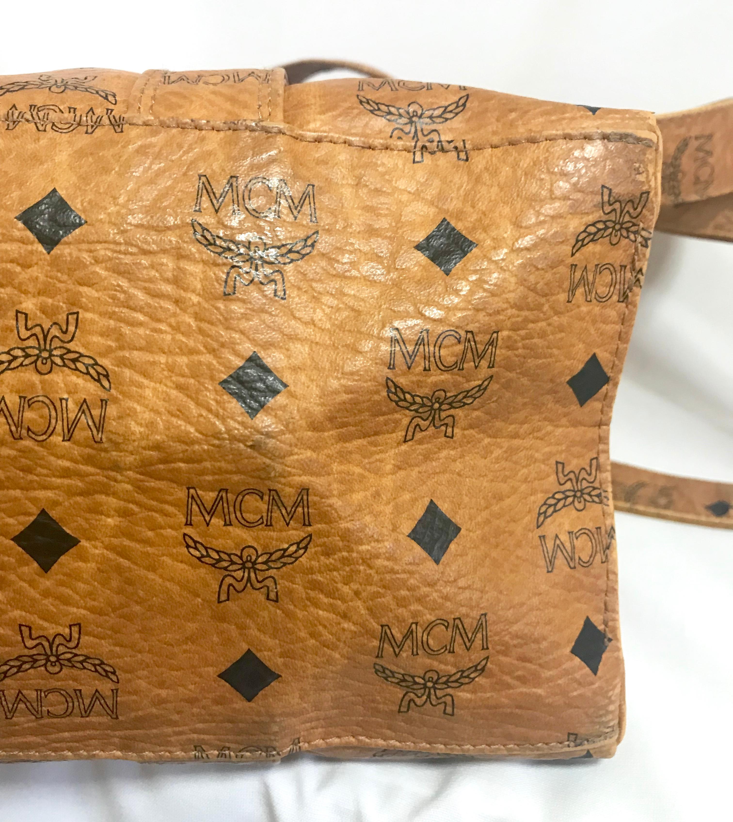 MCM brown monogram large tote shoulder bag, 1990s  For Sale 6