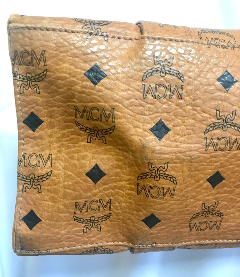 MCM brown monogram large tote shoulder bag, 1990s  For Sale 5