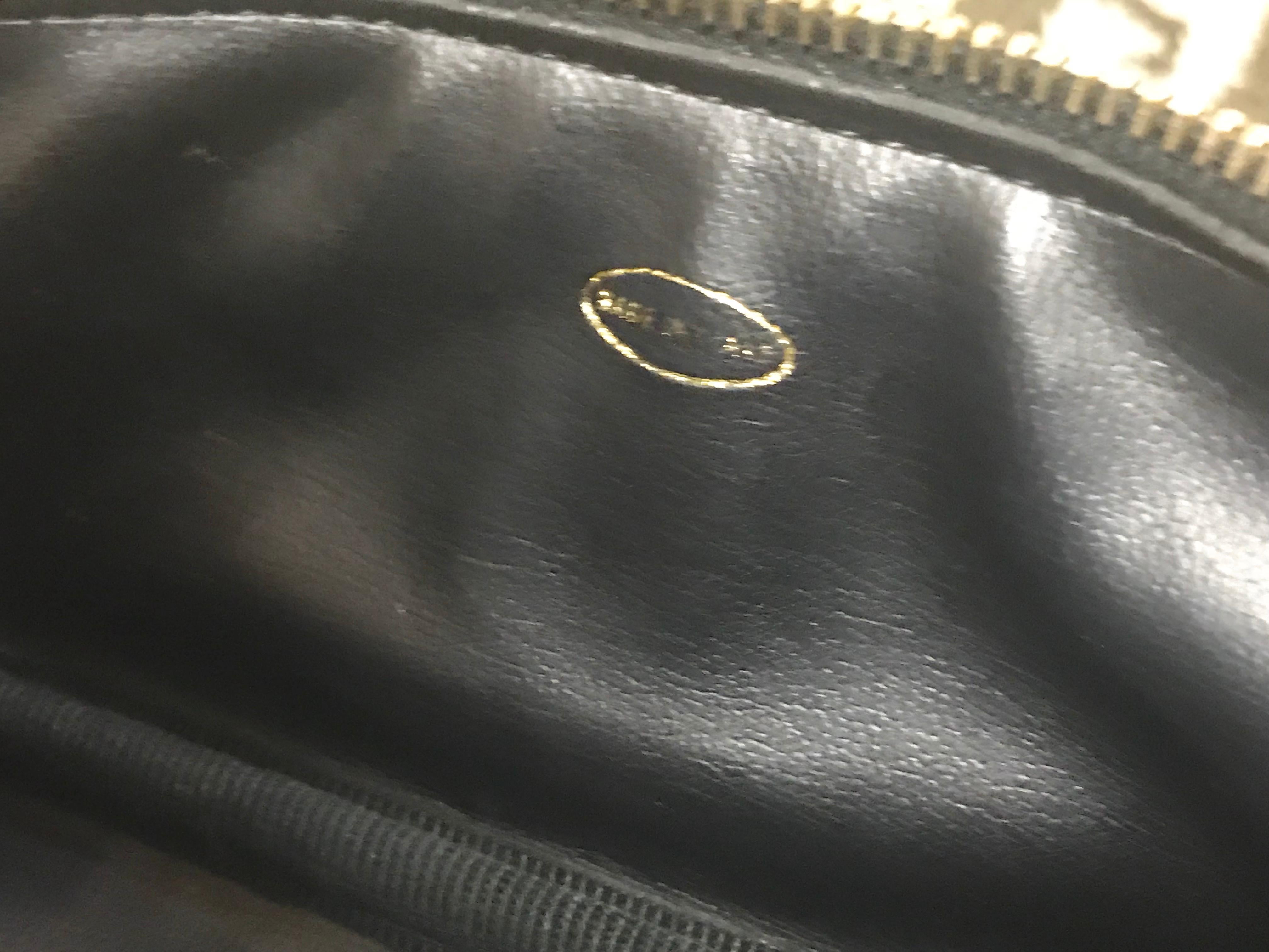 Chanel Vintage black caviar skin cosmetic and toiletry purse vanity bag 8