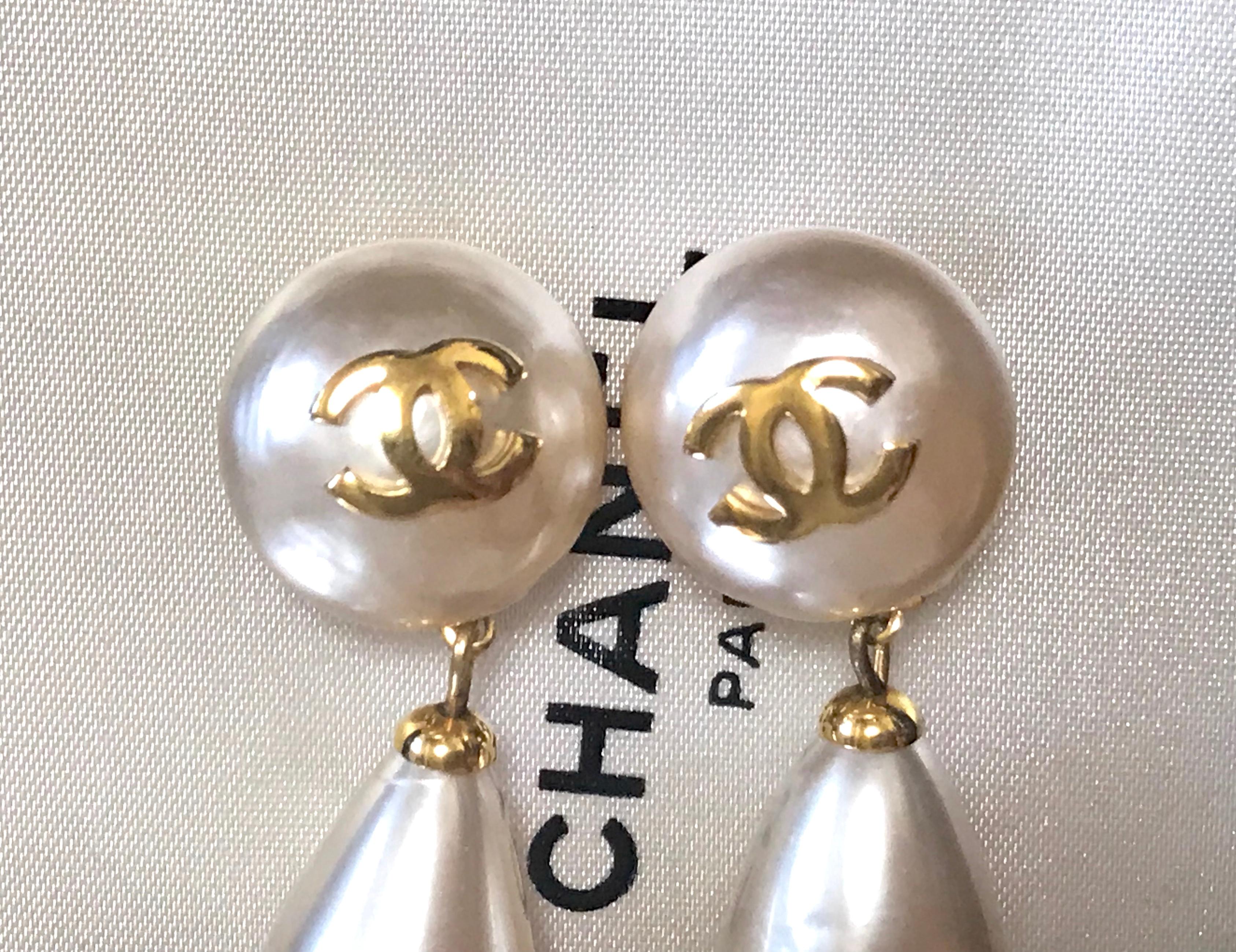 faux chanel pearl earrings