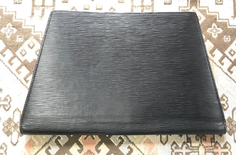 W3. Vintage Louis Vuitton Black Epi Trapezoid Mod Style Clutch