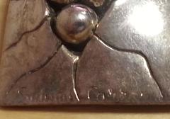 1970's SYDNEY CARRON  Silvertone Brutalist Brooch