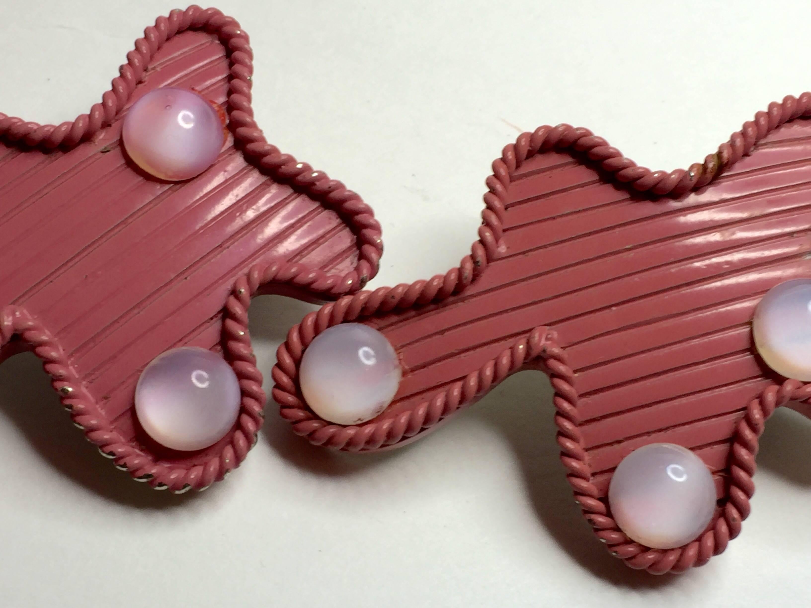 1980s THIERRY MUGLER Biomorphic PINK Earrings In Excellent Condition For Sale In Palm Springs, CA