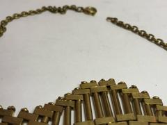 1930s Jacob Bengel Art Deco Machine Age Gold tone Brickwork Chain Necklace