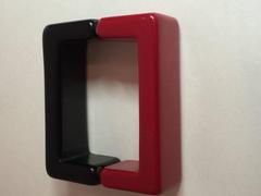 1990s Red Black Resin SQUARE Magnetic Closure Bangle Bracelet