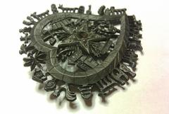 1990s BRUTALIST Christian LACROIX Japanned Metal Heart Pin brooch