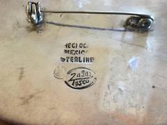 1960s Sterling Onyx Abstract Geometric Modernist Brooch Pin