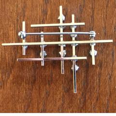 1960s KREMENTZ Mid Century Modernist Geometric Chrome Faux Diamond Brooch Pin