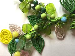 Hattie Carnegie Handmade Beaded and Glass Floral Brooch Pin