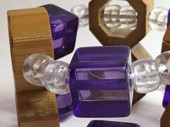 RARE Acrylic and Bamboo Late 1970s JUDITH HENDLER Stretch Bracelet