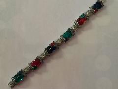 1930s KTF TRIFARI Tutti Frutti Fruit Salad Link Bracelet