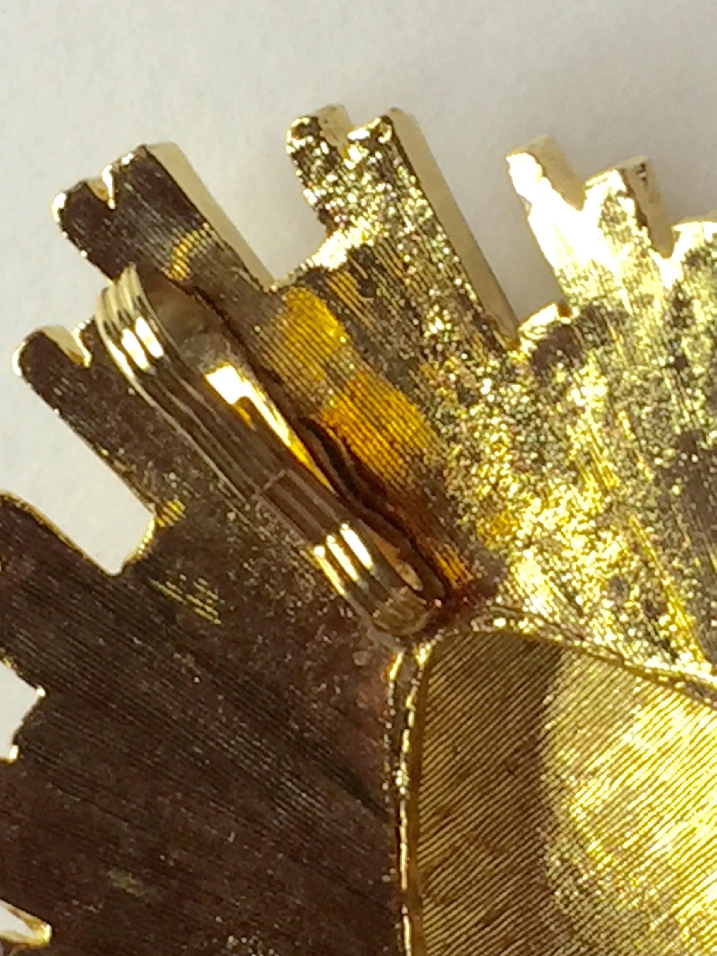 Jomaz Modernist Quatrefoil Sunburst Goldtone Diamante Aqua Cabochon Brooch Pin  2