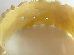 1920s Pearlized Cellulose Ivory Toned Molded Floral Bangle Bracelet Bubbleite