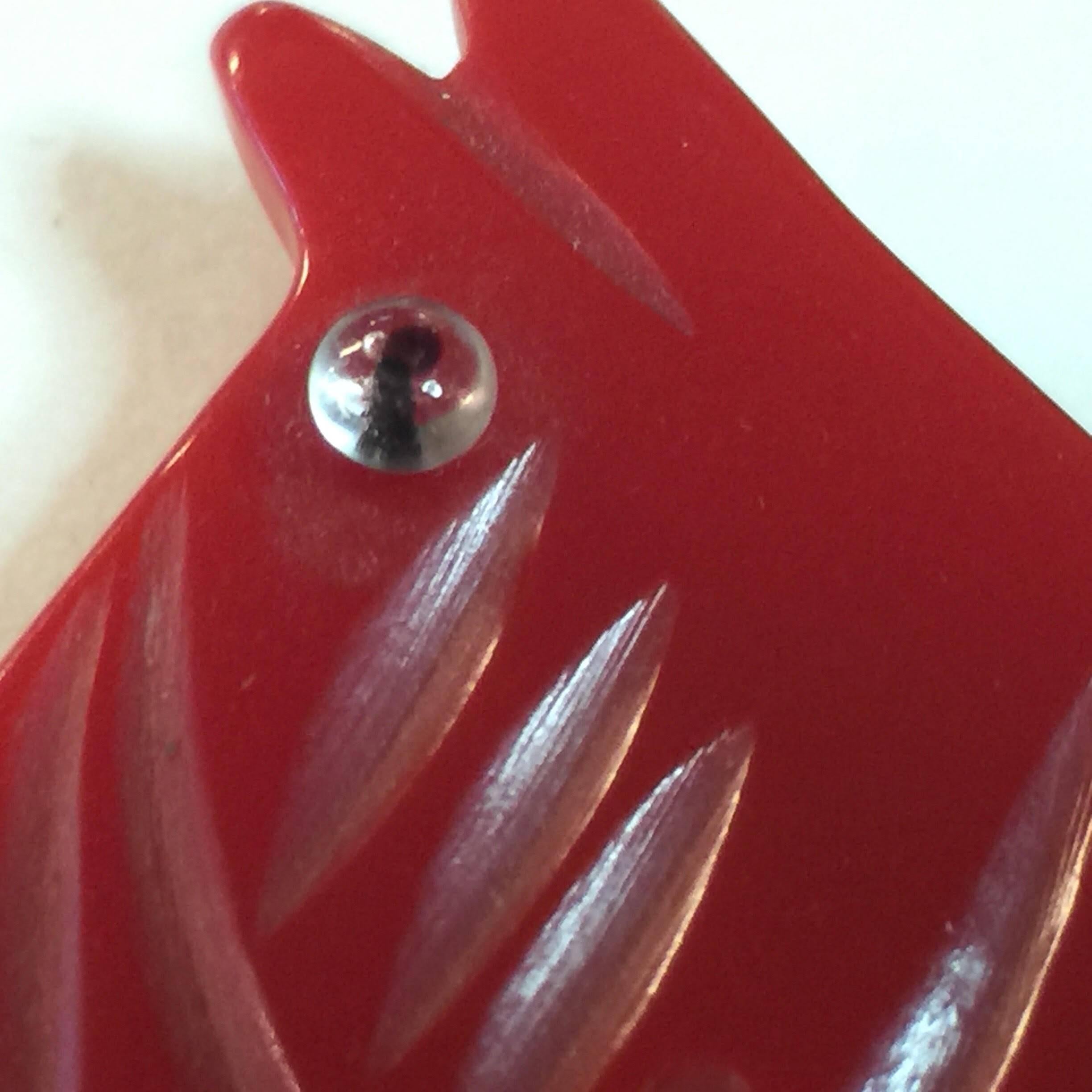 1930s RED Bakelite Scotty Dog Brooch Pin For Sale 2