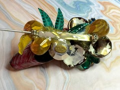 1980s WENDY GELL Fun Mallard Duck Diorama Brooch Pin