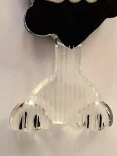 1940s Acrylic LUCITE Googly Eyed Cat Pin Brooch