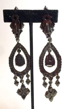 Robert Sorrell Long Clip on Drop Earrings