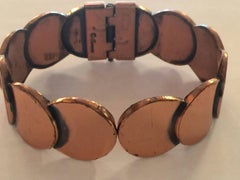 Renoir of California Mid Century Modernist Copper Hinged Bracelet